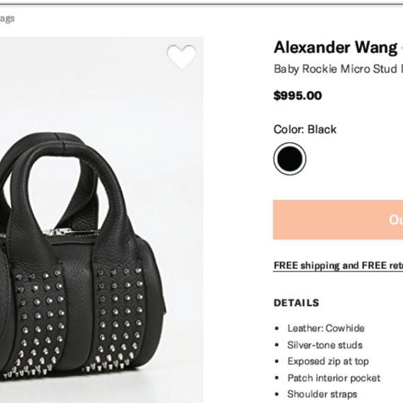 NEW RARE! Discontinued Alexander Wang Baby Rockie Stud Bag| Iconic & Collectible - Picture 9 of 14